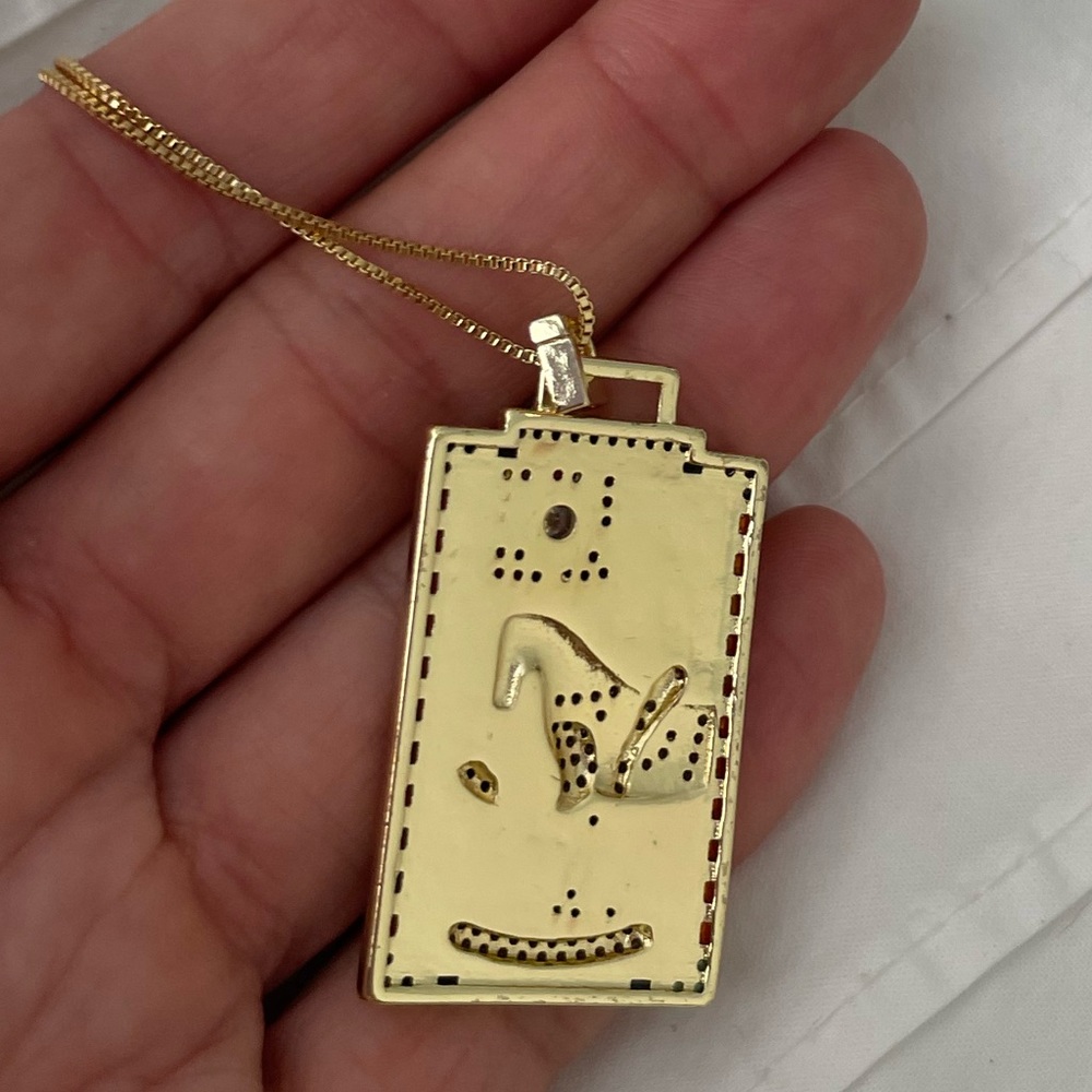 Death tarot card necklace with gem detail - Picture 3 of 3